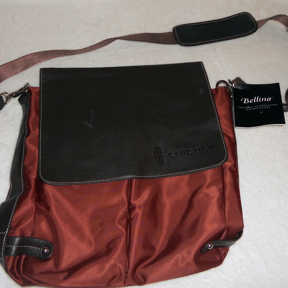 BELLINO LEATHER CROSS BODY/MESSENGER - Picture 3 of 4